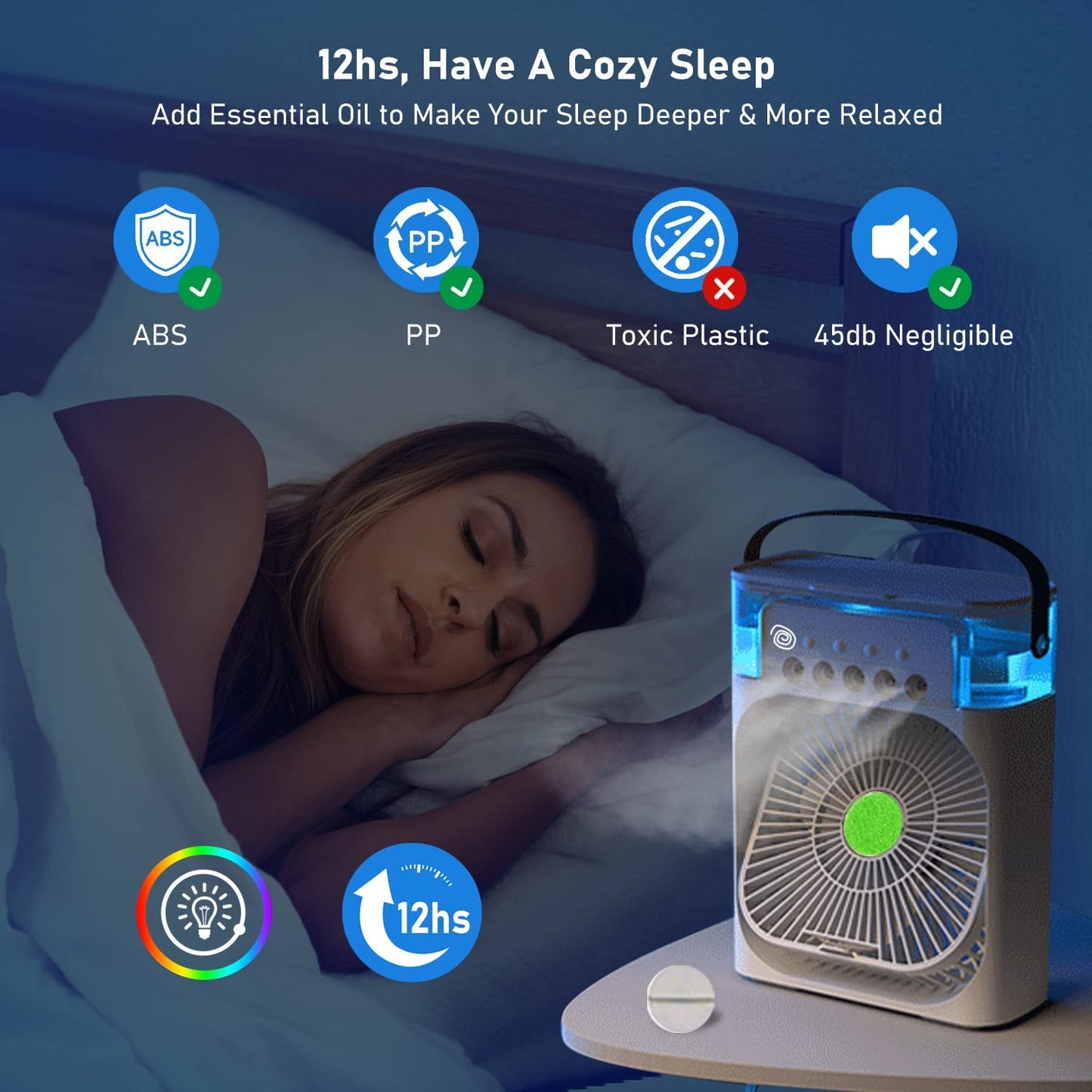 4 in 1 Personal Mini Cooling Fan with Water Mist Spray