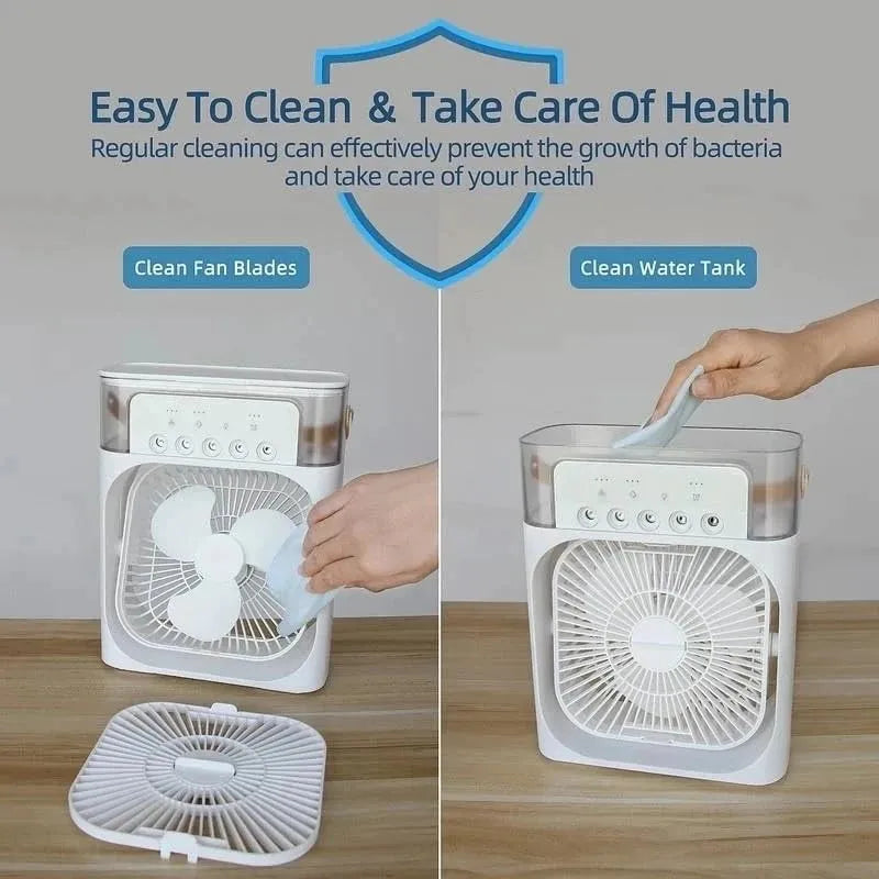 4 in 1 Personal Mini Cooling Fan with Water Mist Spray
