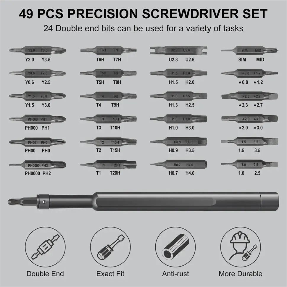 24 in 1 Screwdriver Set Precision Magnetic Driver Bits Mini Tool Case Detachable for Smart Home PC Computer Phone Repair