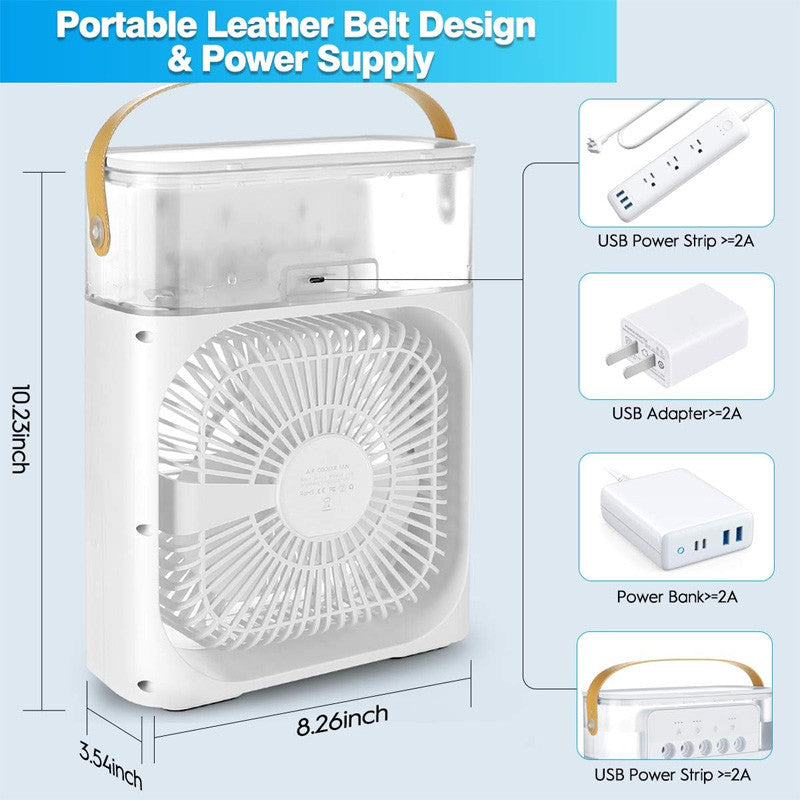 4 in 1 Personal Mini Cooling Fan with Water Mist Spray
