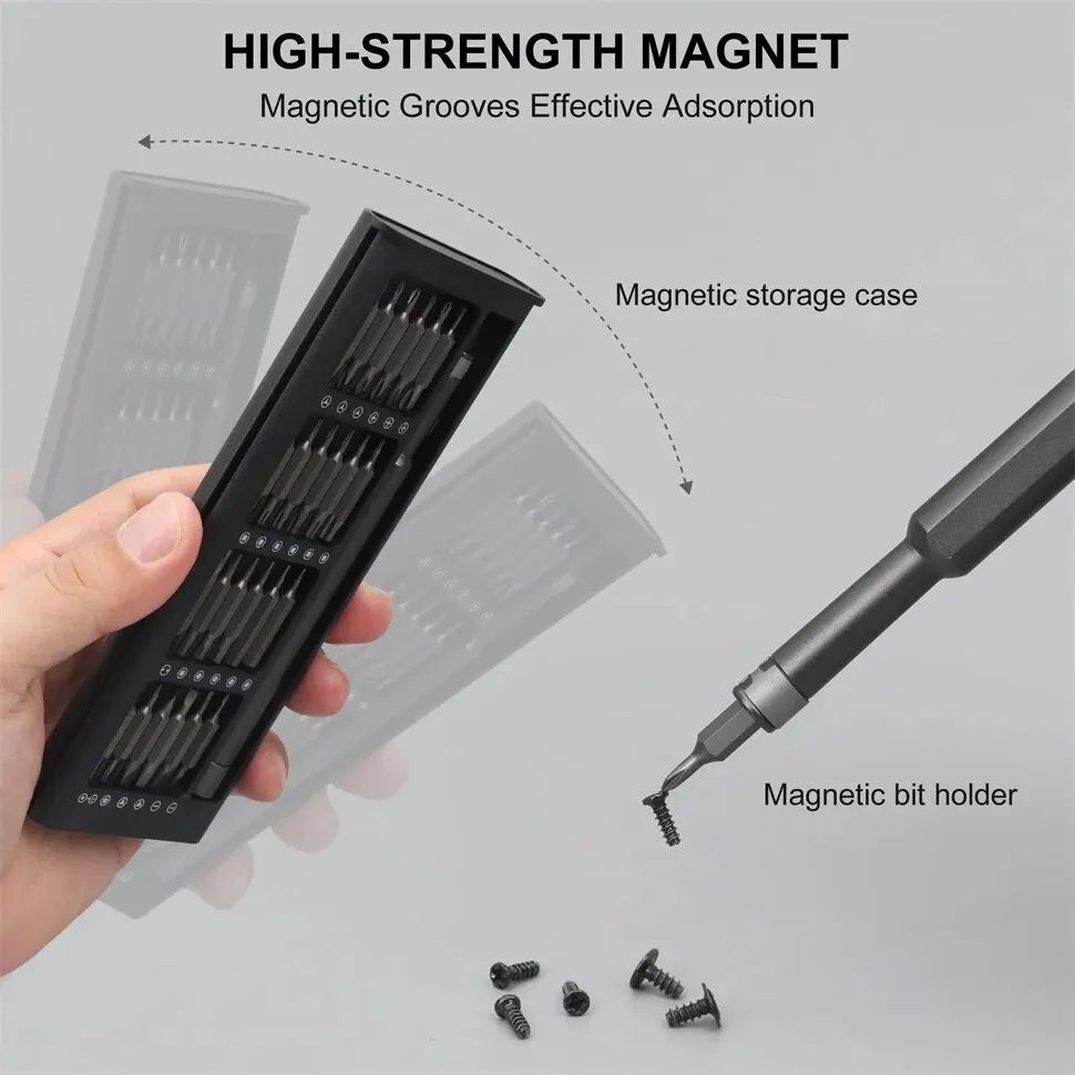 24 in 1 Screwdriver Set Precision Magnetic Driver Bits Mini Tool Case Detachable for Smart Home PC Computer Phone Repair