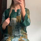 2 Pcs Women's Stitched Linen Block Printed Shirt And Trouser