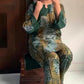 2 Pcs Women's Stitched Linen Block Printed Shirt And Trouser