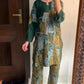 2 Pcs Women's Stitched Linen Block Printed Shirt And Trouser