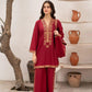 Elegant Embroidered Linen Shirt and Trouser Set