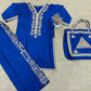 Elegant Embroidered Linen Shirt and Trouser Set for Women