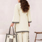 Elegant White Embroidered Linen Shirt and Trouser Set