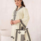 Elegant White Embroidered Linen Shirt and Trouser Set