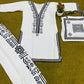 Elegant White Embroidered Linen Shirt and Trouser Set