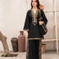 Elegant Embroidered Linen Shirt and Trouser Set for Women
