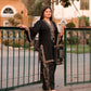 Elegant Embroidered Linen Shirt and Trouser Set for Women
