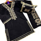 Elegant Embroidered Linen Shirt and Trouser Set for Women
