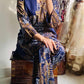 2 Pcs Women's Stitched Linen Block Printed Shirt And Trouser